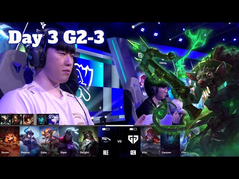 HLE vs GEN - Game 3 | Day 3 LoL Worlds 2024 Swiss Stage | Hanwha Life vs Gen.G G3 full