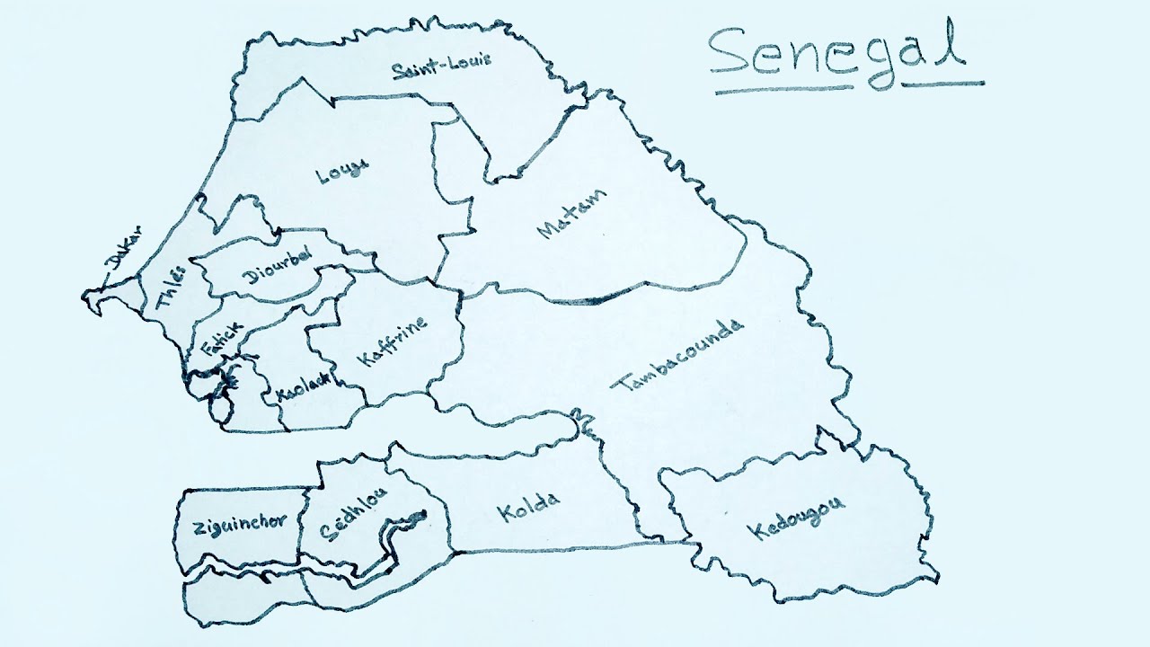 How to draw Senegal map || Map of Senegal with provinces