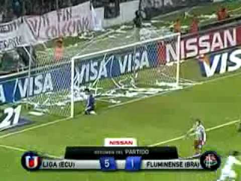 Liga Universitaria de Quito 5 vs Fluminense 1 - Final Copa Sudamericana 2009 (Ida Quito - Ecuador)