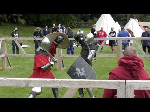 Sword & shield Medieval combat finals at the 2017 Tournament of Destiny, Scone Palace, Scotland