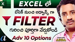 Complete Filter Option in Ms-Excel Telugu || Filtered Data, Adv Filter, Auto Filter, Slicer in Excel