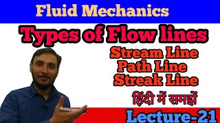 Types of Flow Lines in hindi || Flow lines || Stream line flow || Path line flow || streak line flow