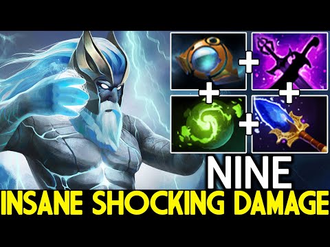 NINE [Zeus] Insane Shocking Damage Full Magical Build Dota 2