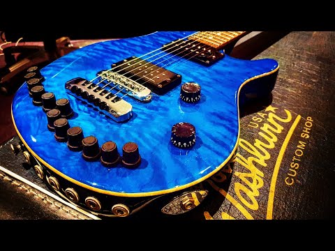 Crazy RARE Washburn USA Custom Shop AAA Quilt 10 Top Artist Guitar! 7 pickups & inputs! PRS style! image 26