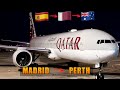 QATAR AIRWAYS Madrid Doha Perth Boeing 787 777 Flight Report 157