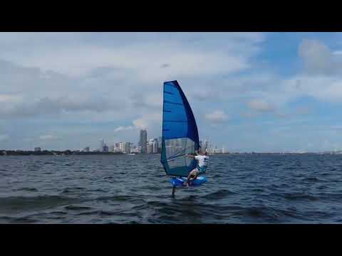 Diony Guadagnino in Miami,  testing the latest TILLO international foil slalom racing gear