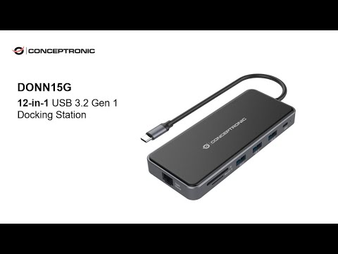 Conceptronic DONN15G 12-in-1 USB 3.2 Gen 1 Docking Station