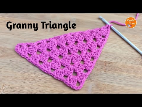 Easy Crochet Triangle Shawl for BEGINNERS | GRANNY TRIANGLE Motif