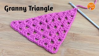 Easy Crochet Triangle Shawl for BEGINNERS | GRANNY TRIANGLE Motif