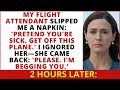 A Flight Attendant Whispered You Need To Get Off This Plane Immediately So I Refused