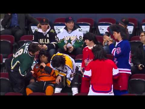 Fans from Calgary give a unique salute to Jaromir Jagr. 2/13/2013