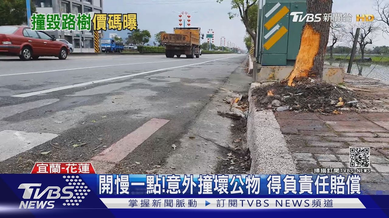 你要賠償喔！車禍撞斷路樹　恐遭求償2萬