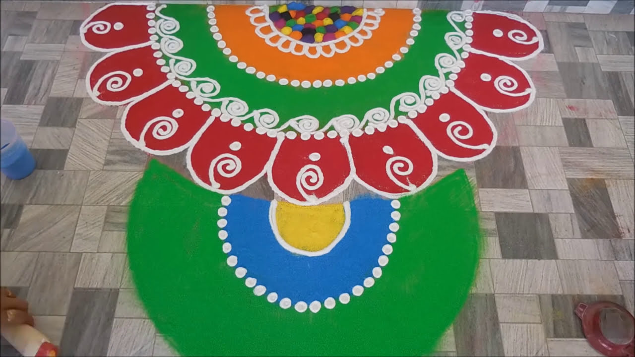 attractive and easy sanskar bhart rangoli design by poonam hedau