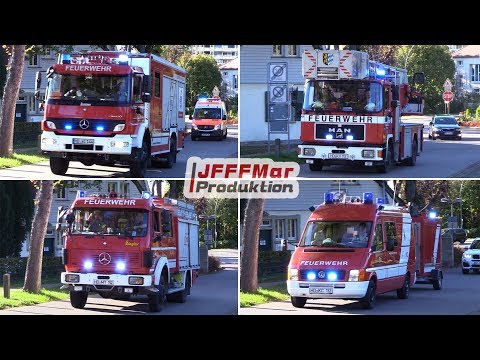 Löschzug + RW FF Wiesloch Abt. Stadt mit LF 16/12 Abt. Baiertal + RTW DRK RW Wiesloch