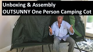 OUTSUNNY Camping Cot Unboxing & Assembly Review 1 Person Camping Cot Model A20-086 - Product Review