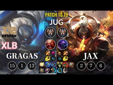 RNG XLB Gragas vs Jax Jungle - KR Patch 10.19