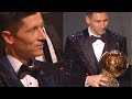 Lewandowski Reaction to Messi Winning the ballon d'or 2021