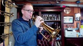 Video thumbnail for Early 1st Edition Bach Stradivarius 183 Flugelhorn with bottom sprung valves and smaller wrap by Joshua L. Wagner