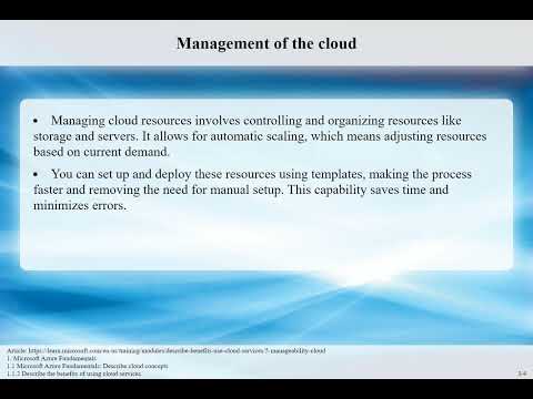 1.1.2.5 Describe the benefits of manageability in the cloud