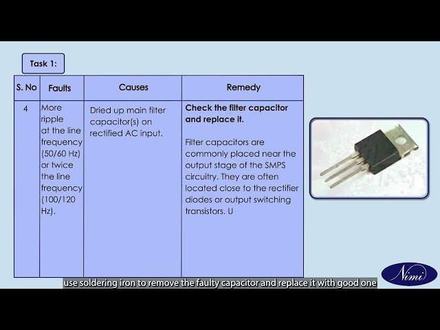 List the defect and Symptom in the faulty SMPS Part - 2 