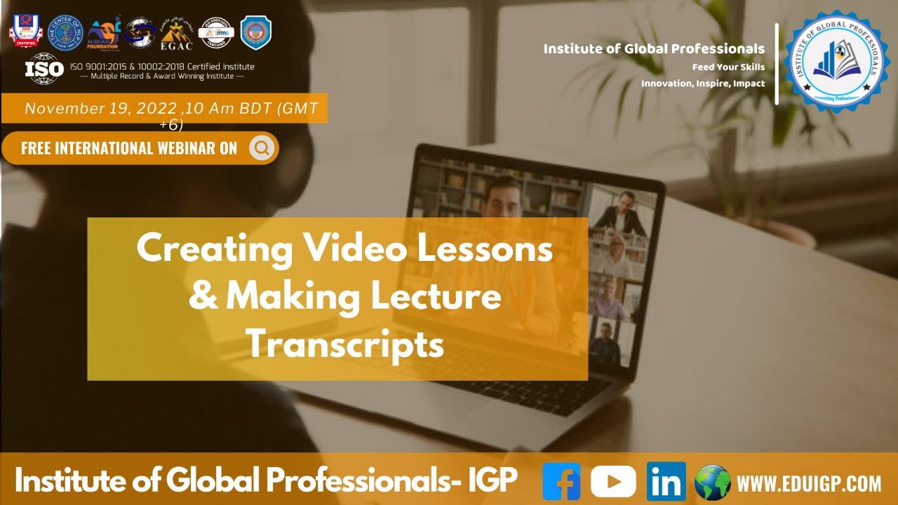 Creating Video Lessons & Making Lecture Transcripts (Quiz)