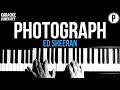 Ed Sheeran - Photograph Karaoke LOWER KEY Slowed Acoustic Piano Instrumental Cover Lyrics