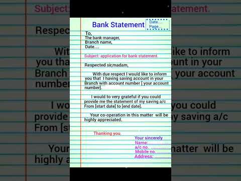 Bank statement application/Bank statement in English #application #shorts
