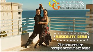 Musicality #Vals #Tango Giro con Sacada Traspie cruzado con Cruce Georgina Vargas & Oscar Mandagaran