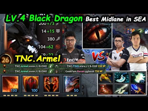 TNC Armel [Dragon Knight] LV.4 Black Dragon Best MIDLANE in SEA vs Raven , Tims  Dota 2 pro Gameplay