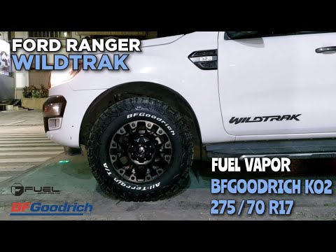 Fuel Vapor 17" wrapped with BFGoodrich ko2 275x70 R17 on a Ford Ranger Wildtrak @ RNH Tire Supply