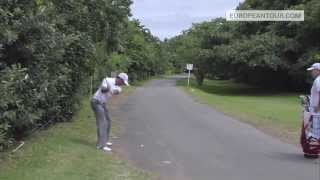 Amazing golf shot off a road - Charl Schwartzel