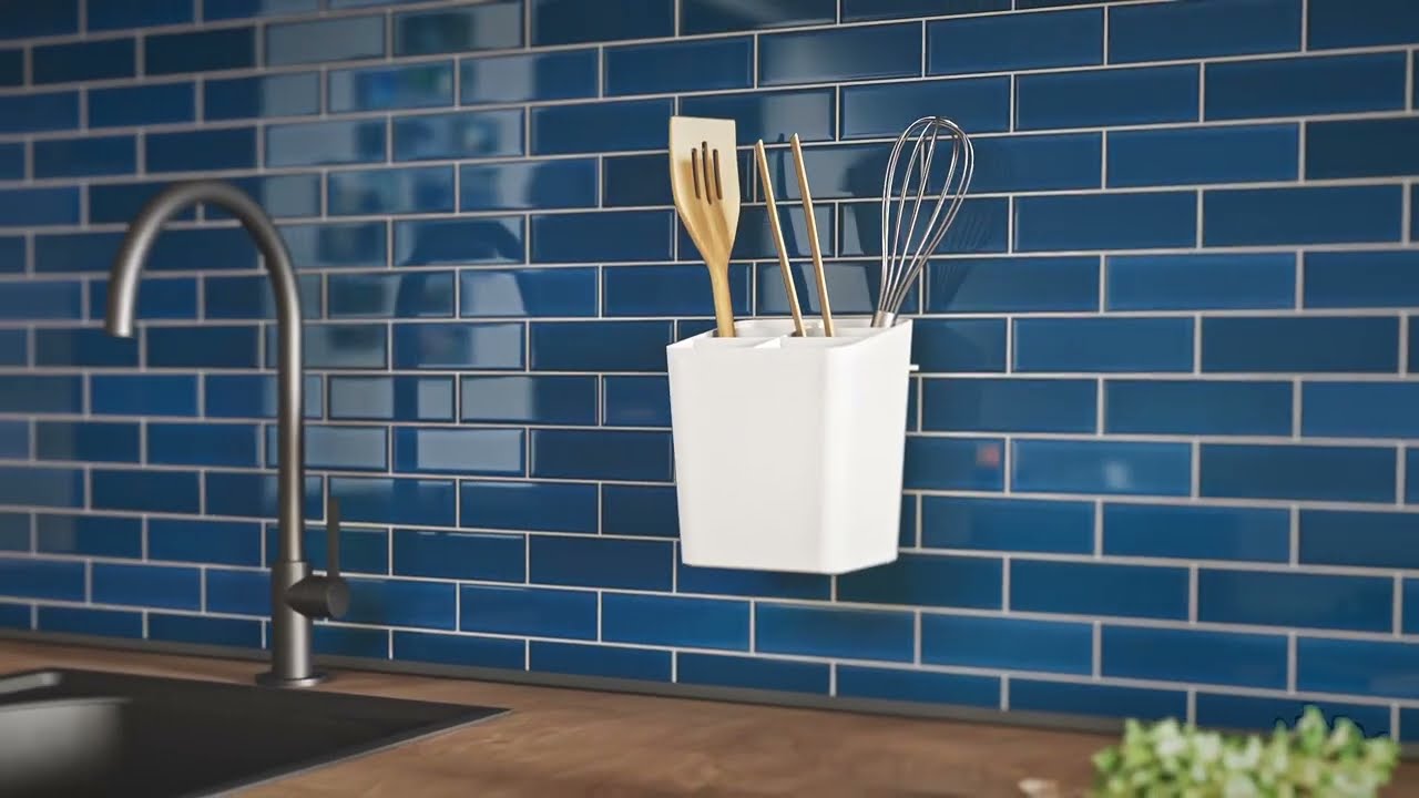 tesa Utensilienhalter Set Weiss