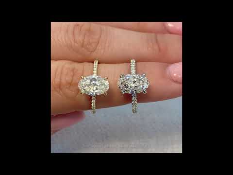 1.7 carat Oval Diamond Ring Comparison: Yellow Gold VS Platinum