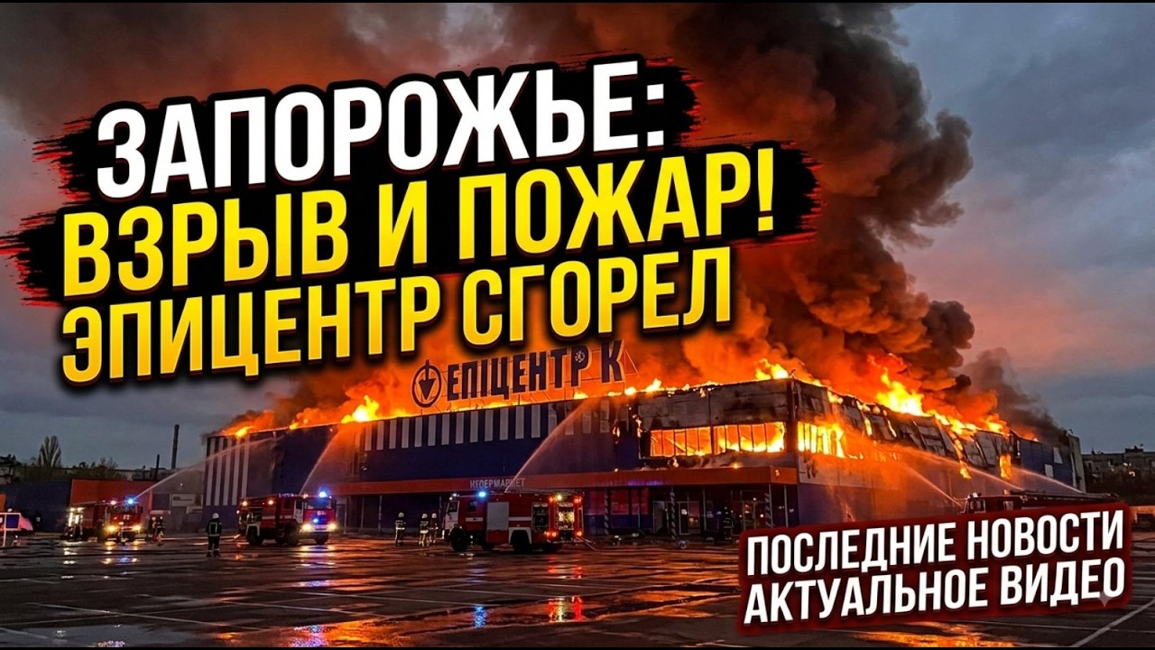 Запорожье ВЗРЫВЫ!!! СИЛЬНЫЙ ПОЖАР !!! ЭПИЦЕНТРА НЕТ !!!! 12 .08.2026