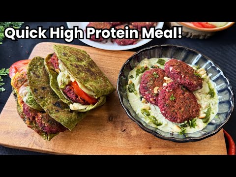 High Protein Wrap | Beetroot Kala Chana Tikki Roll | Healthy Dinner, Lunch Recipe | Kids Tiffin Idea