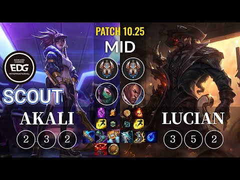 EDG Scout Akali vs Lucian Mid - KR Patch 10.25