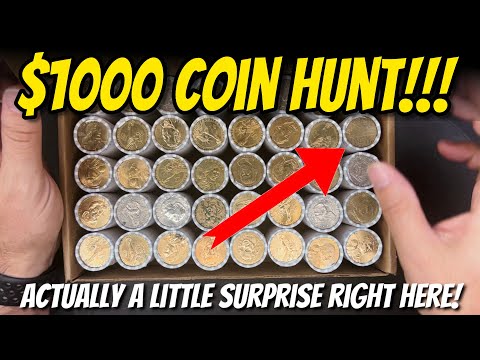 $1000 GOLD Dollar Coin Roll Hunt and Album Fill - #8