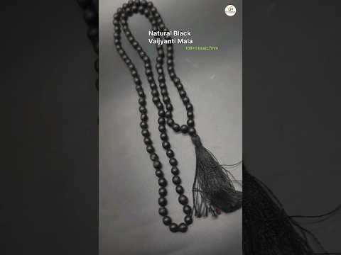 Black vaijanti mala 108+1 beads, size: 5-6 mm