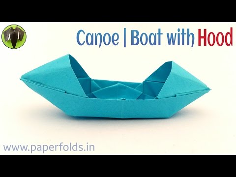 Origami tutorial to make a paper "Canoe | Boat with Hood"
