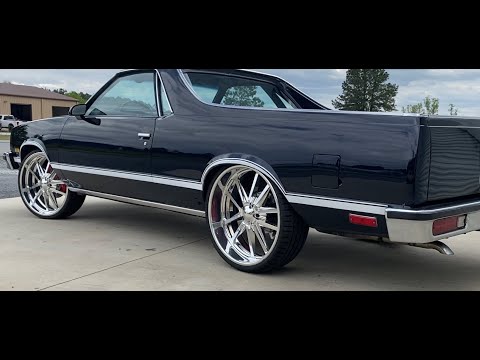 BIG RIMS WITH OFFSET INSTALLED ON GMC CABALLERO ALONG WITH THE NEW WILWOOD DISC BRAKE KITS TO MATCH*