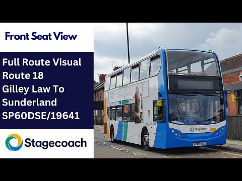 Full Route Visual | Stagecoach NE Bus Route 18 - Gilley Law To Sunderland | SP60DSE/19641