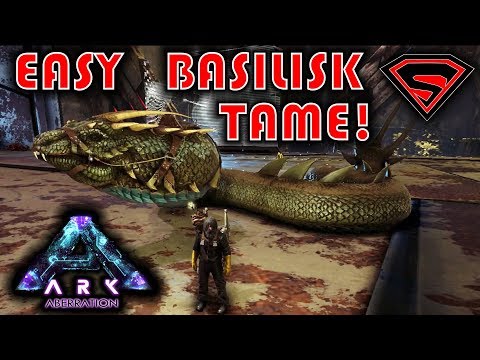 HOW TO TAME THE BASILISK + ALL BASILISK ABILITIES (ARK ABERRATION BASILISK TAMING GUIDE)