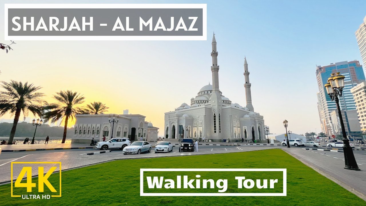 Immersive street-level walking tour through Sharjah, UAE, showcasing authentic urban landscapes, local architecture, and the vibrant atmosphere of the city's neighborhoods