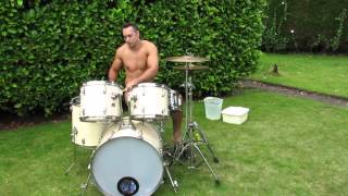 The Houndogs David Wilson ALS Ice Bucket Challenge Whilst Playing Drums