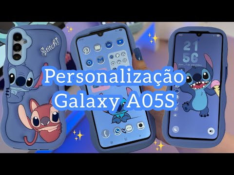 Galaxy A05s Personalizado com Stitch 💙 (Tema Disney + FineLock) #samsung #customização 