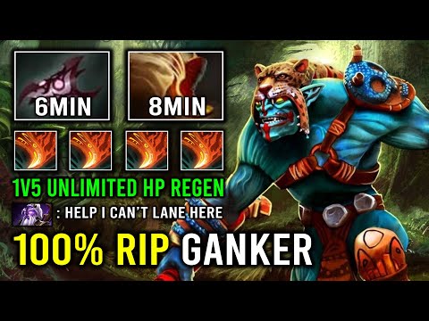 WTF 6Min Armlet & 8Min Travel Boots 100% Anti Ganker Solo Mid Huskar 7.33d Dota 2