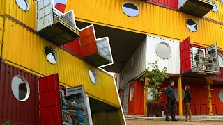 George Clarke Visits an Apartment Complex Made Out of Shipping Containers! |  Amazing Spaces