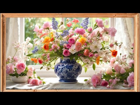 Mother's Day Flowers | Spring Screensaver | Frame TV Art | Vintage Floral TV Background | 2Hrs 4K