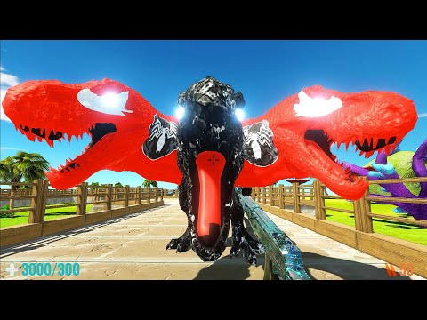 DEATH RUN vs HYDRA VENOM T-REX FPS PERSPECTIVE - Animal Revolt Battle Simulator
