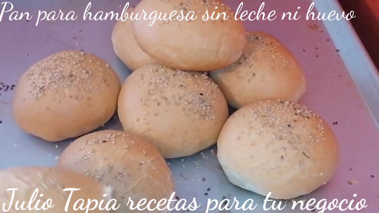 Pan para hamburguesa sin leche y sin huevo vegano